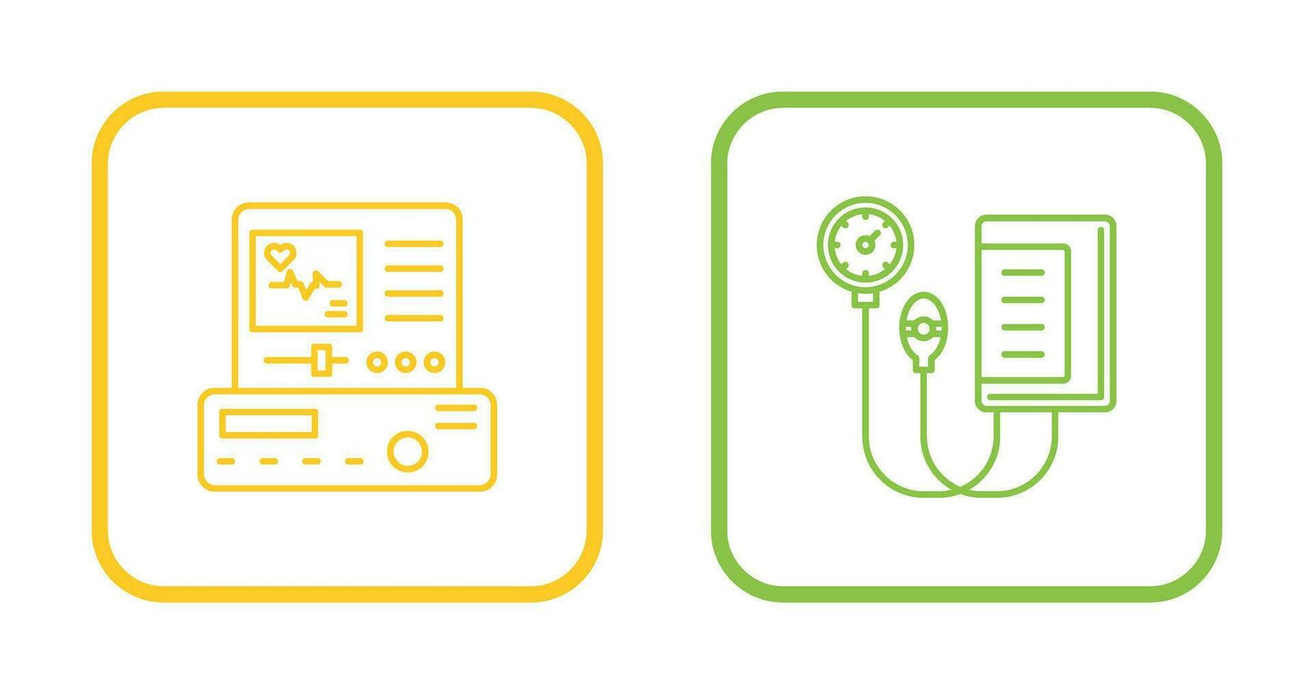 Electrocardiogram and Blood Pressure Gauge Icon vector