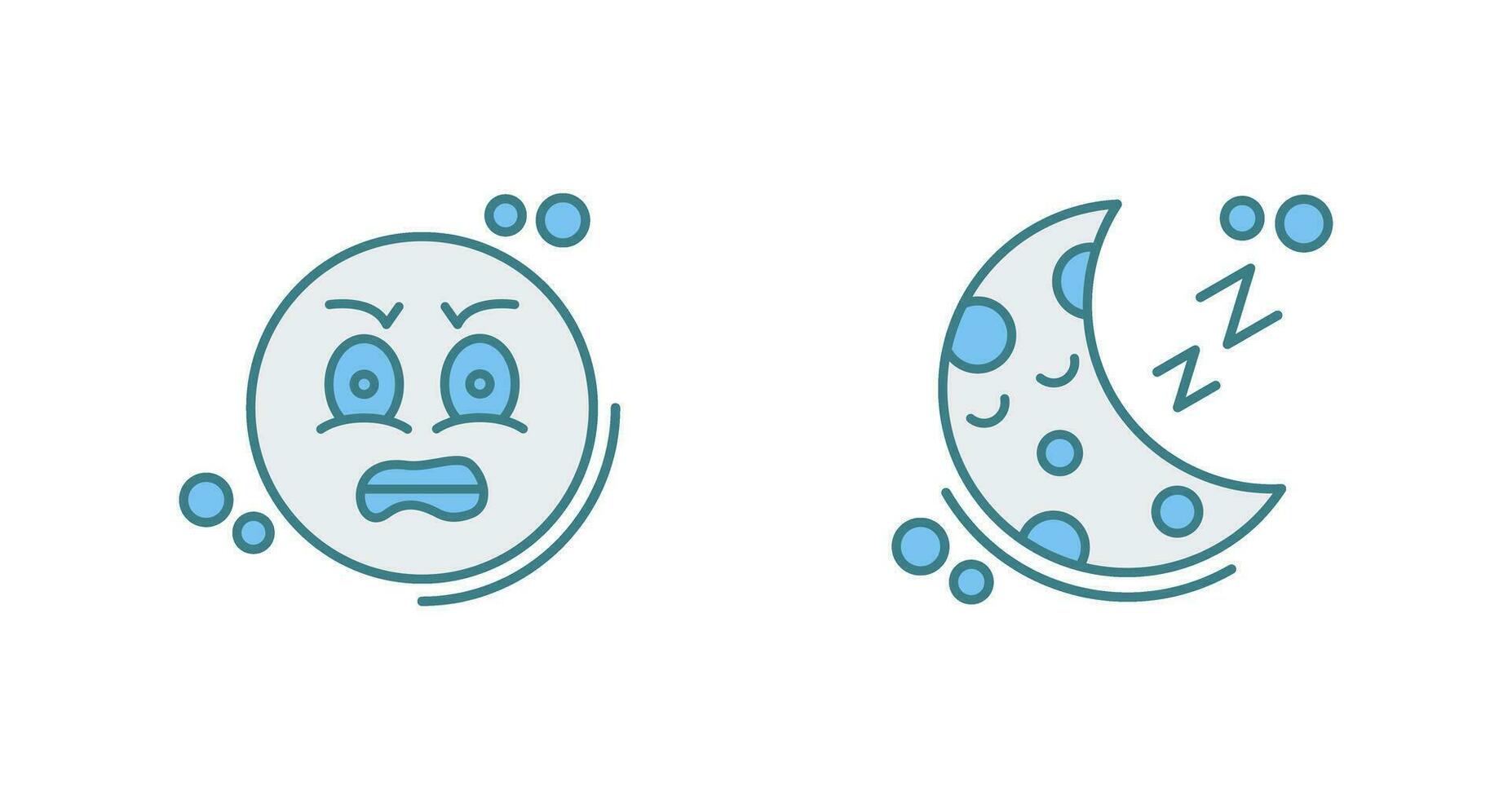 Angry and Sleeping Icon vector