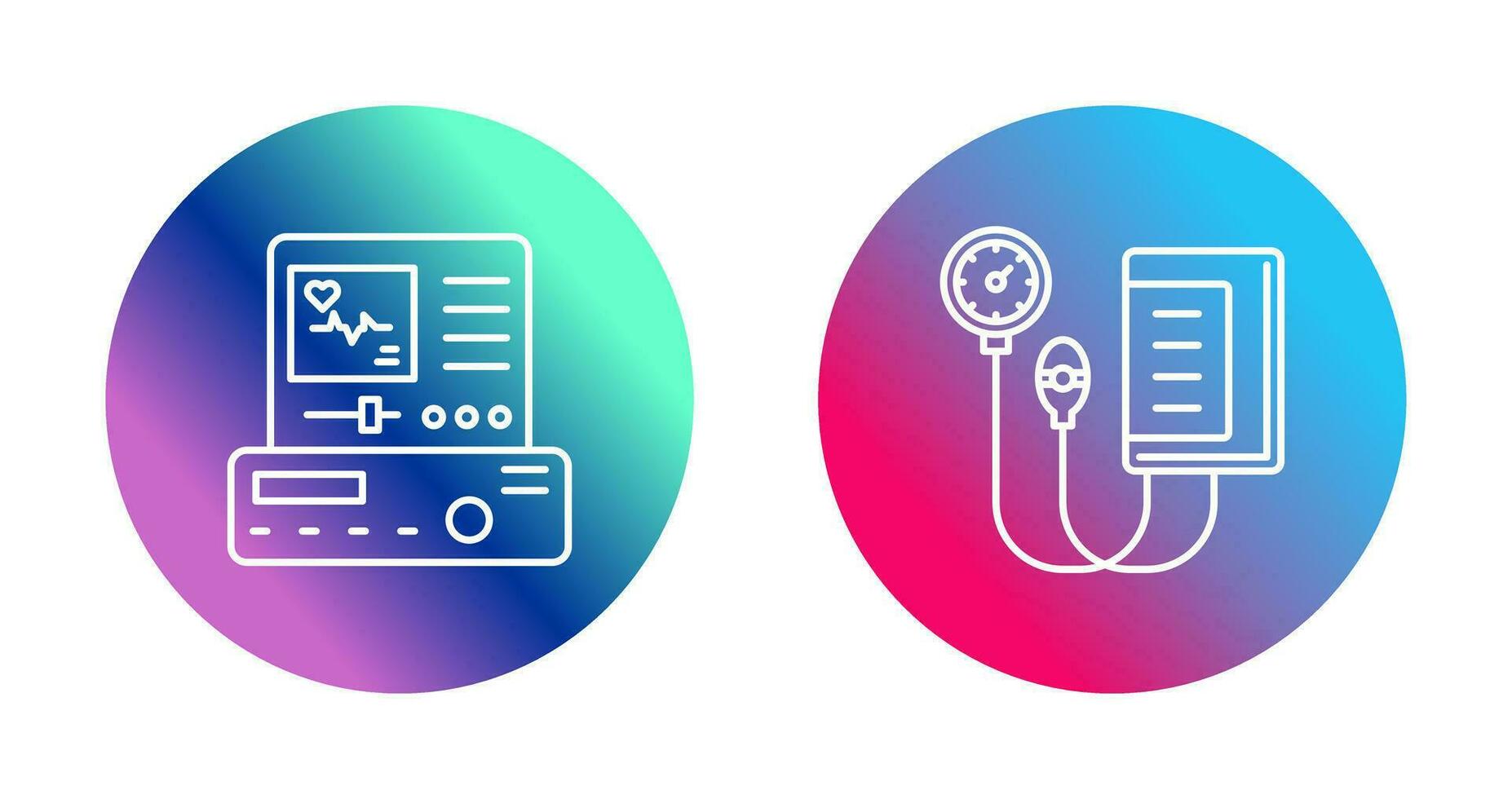 Electrocardiogram and Blood Pressure Gauge Icon vector