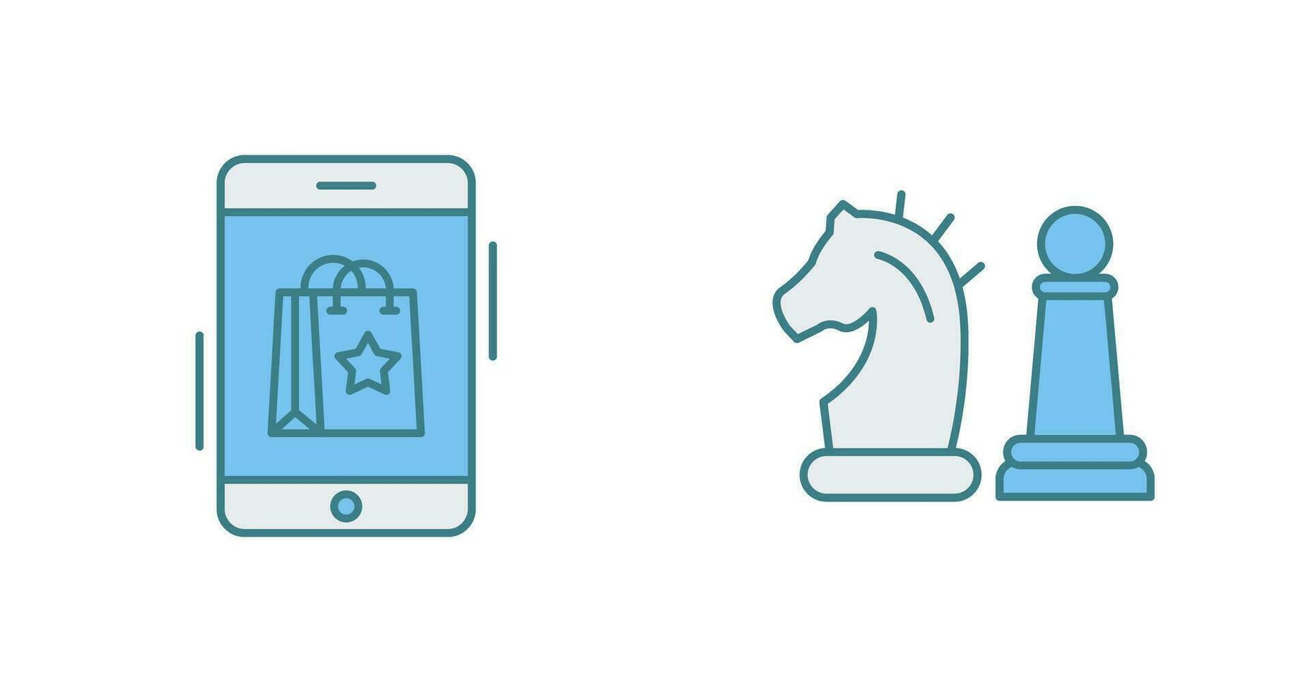 Online Shopping and Chess Piece Icon vector