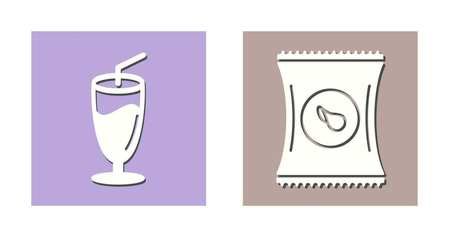 Milkshake and Chips Icon vector