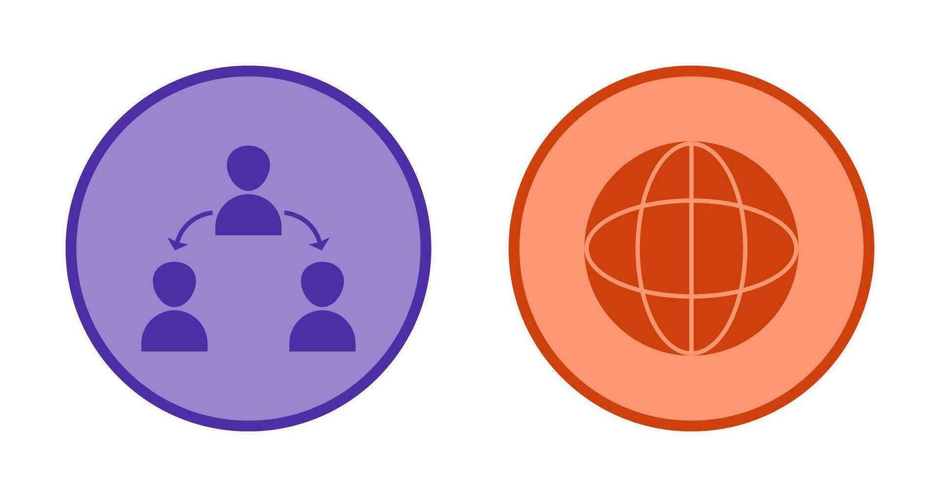 connected user and globe Icon vector