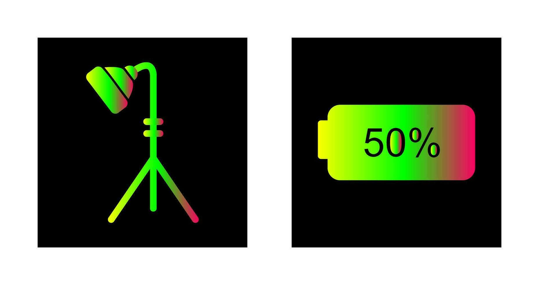 light stand and half battery Icon vector