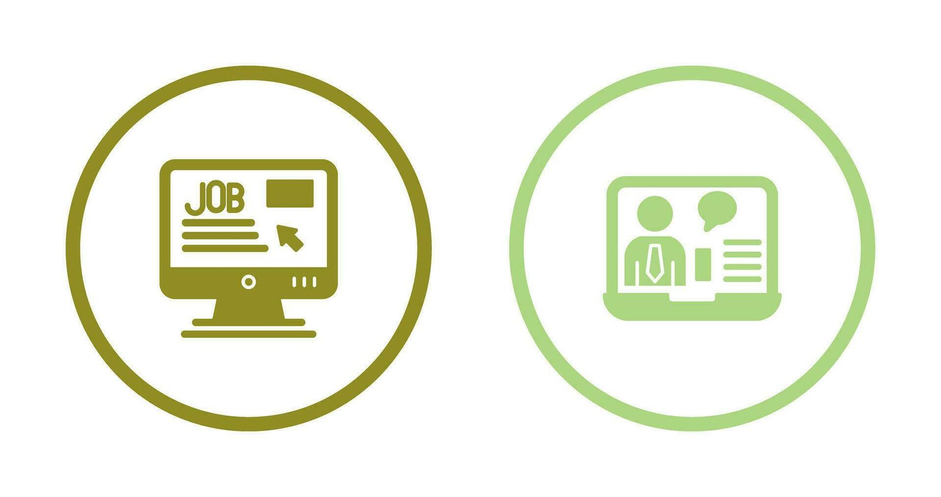Online Job and Online Job Interview Icon vector