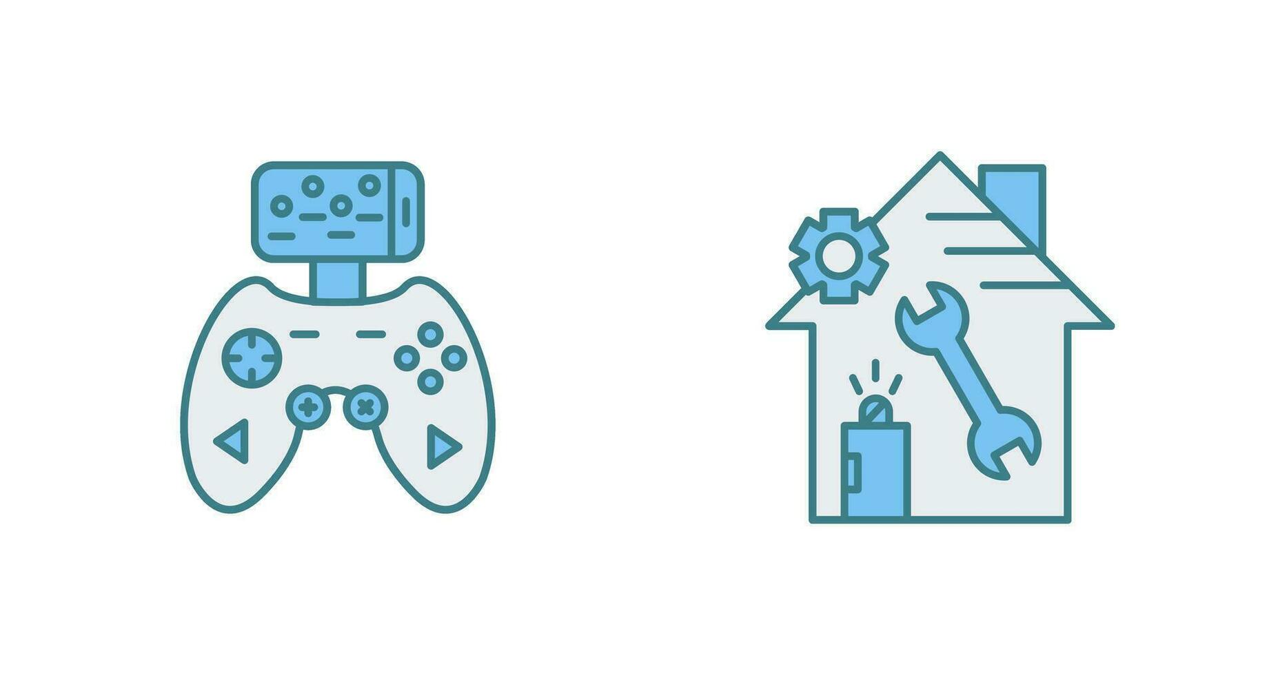 Game Controller and home repair Icon vector