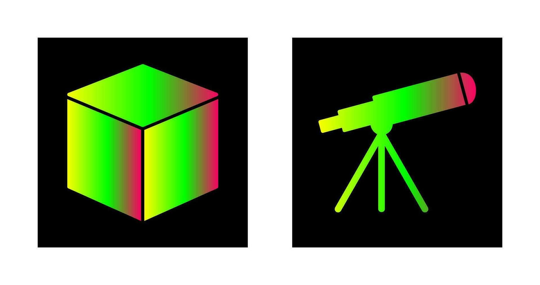 cubic design and telescope Icon vector