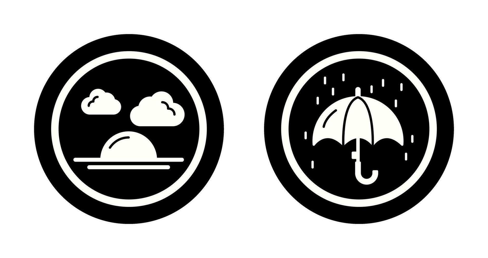 Brillo Solar y lloviendo icono vector