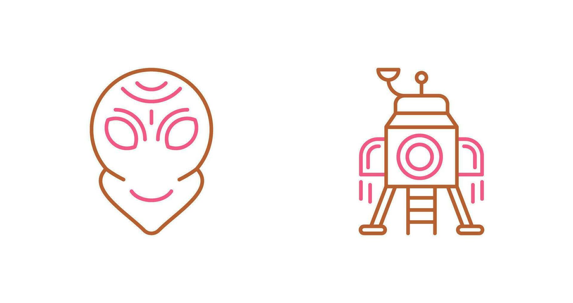 alien and lander Icon vector