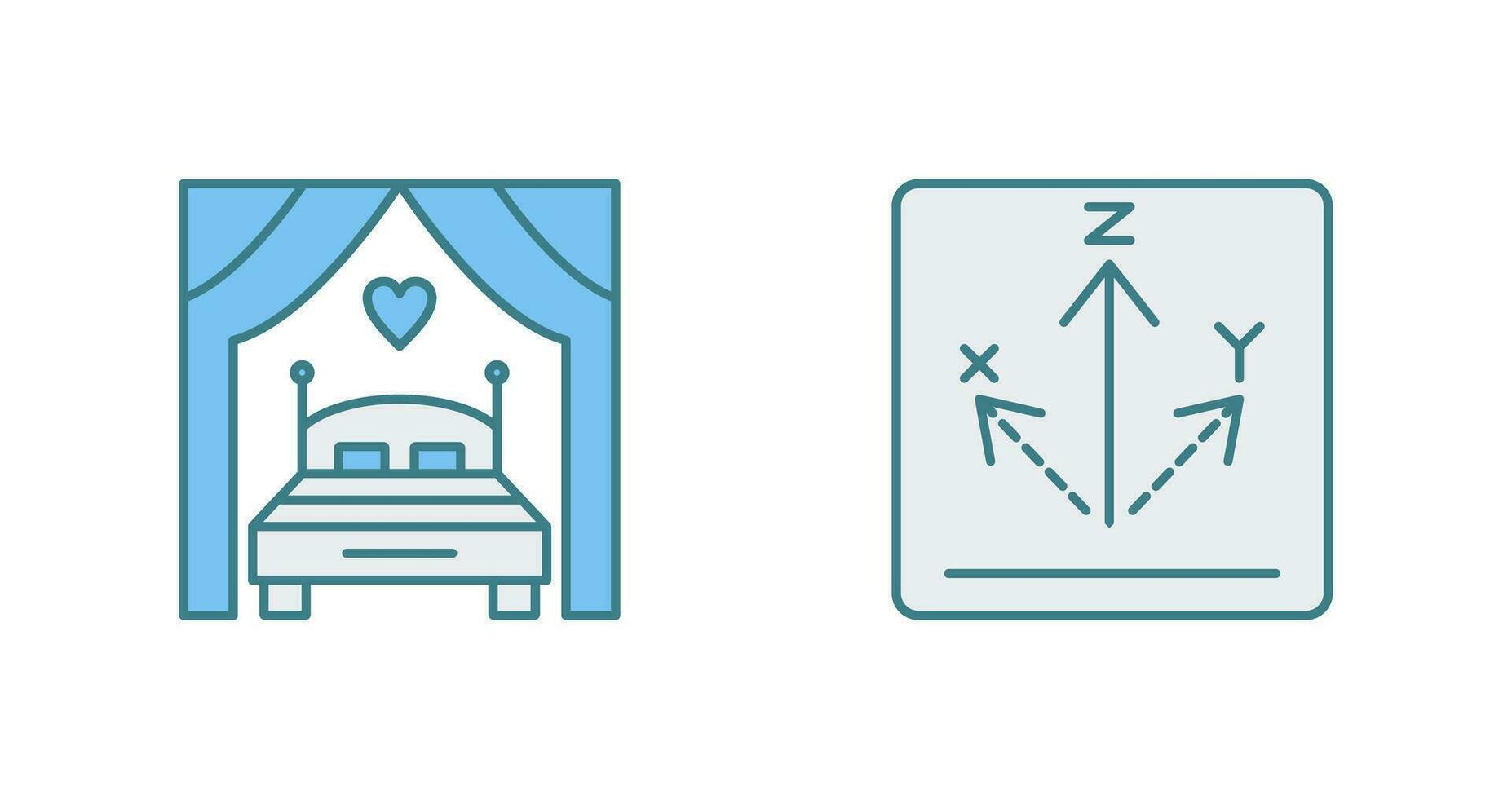 Bed and Axis Icon vector