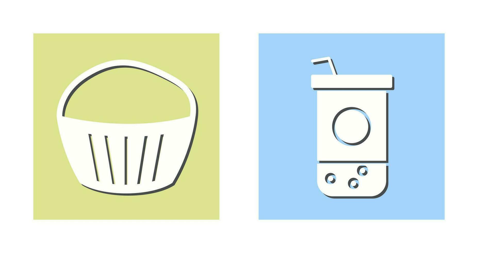 Chocolate Muffin and Chocolate Shake  Icon vector