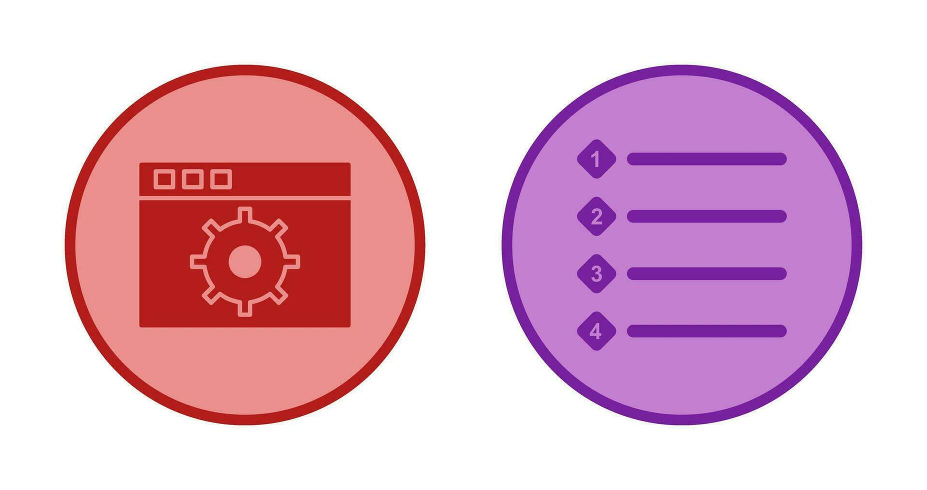 settings and numbered lists Icon vector