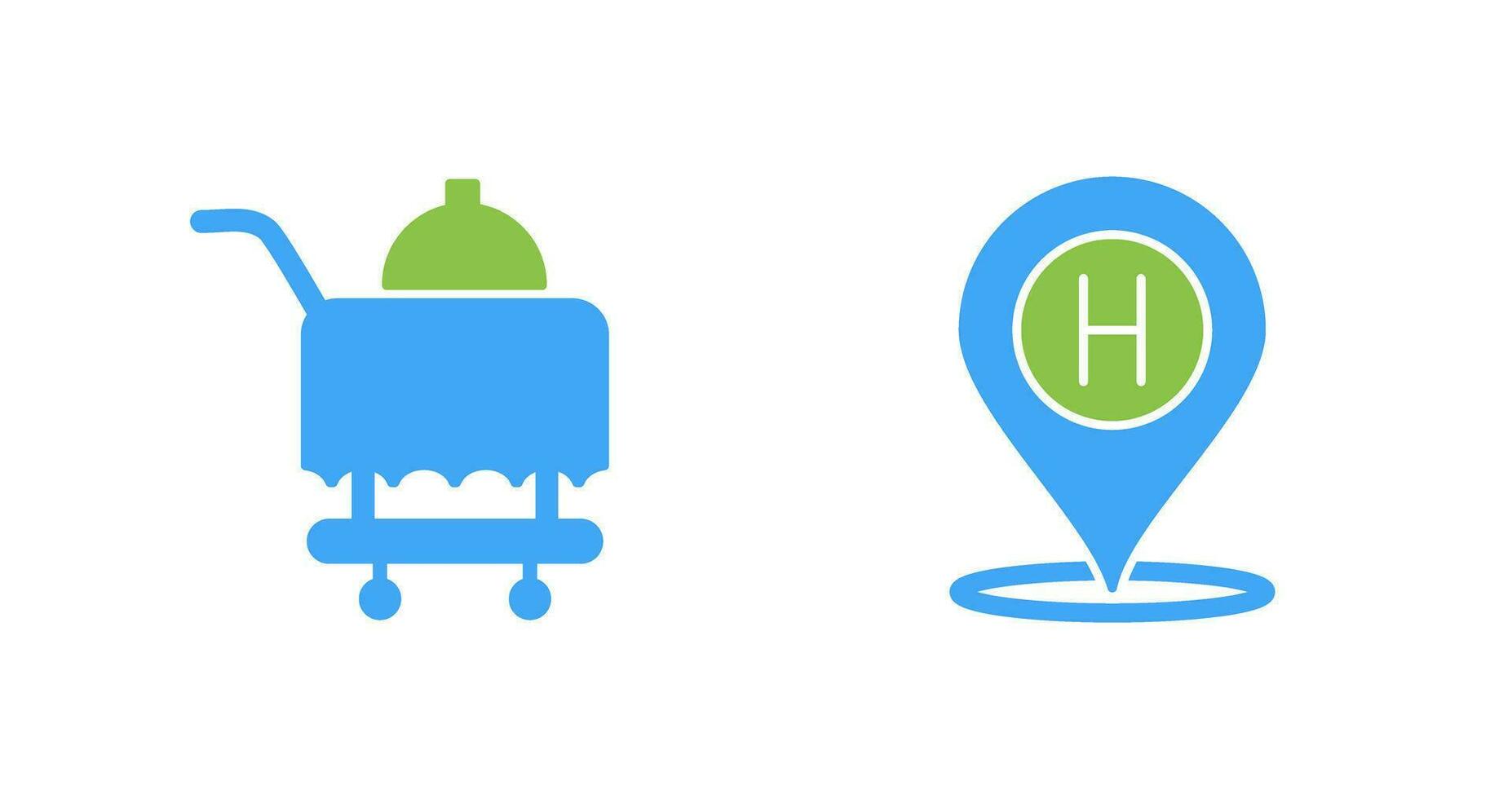 Room Service and Hotel Location Icon vector