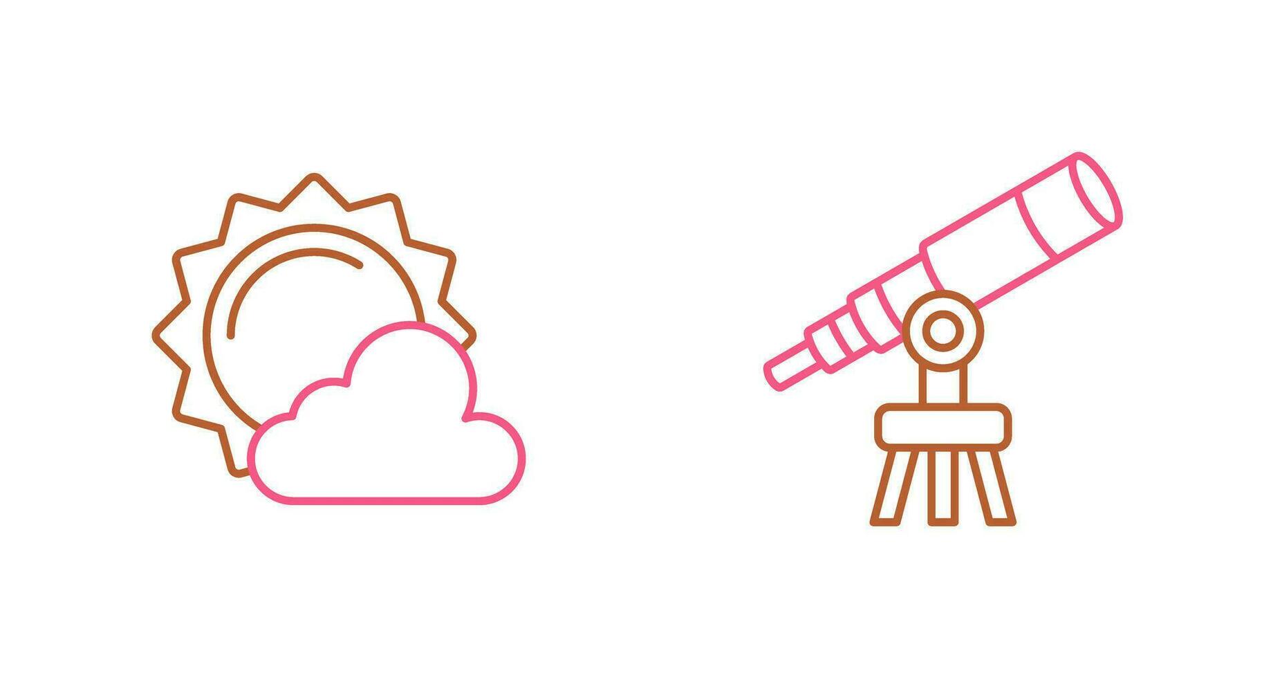 sun and telescope Icon vector