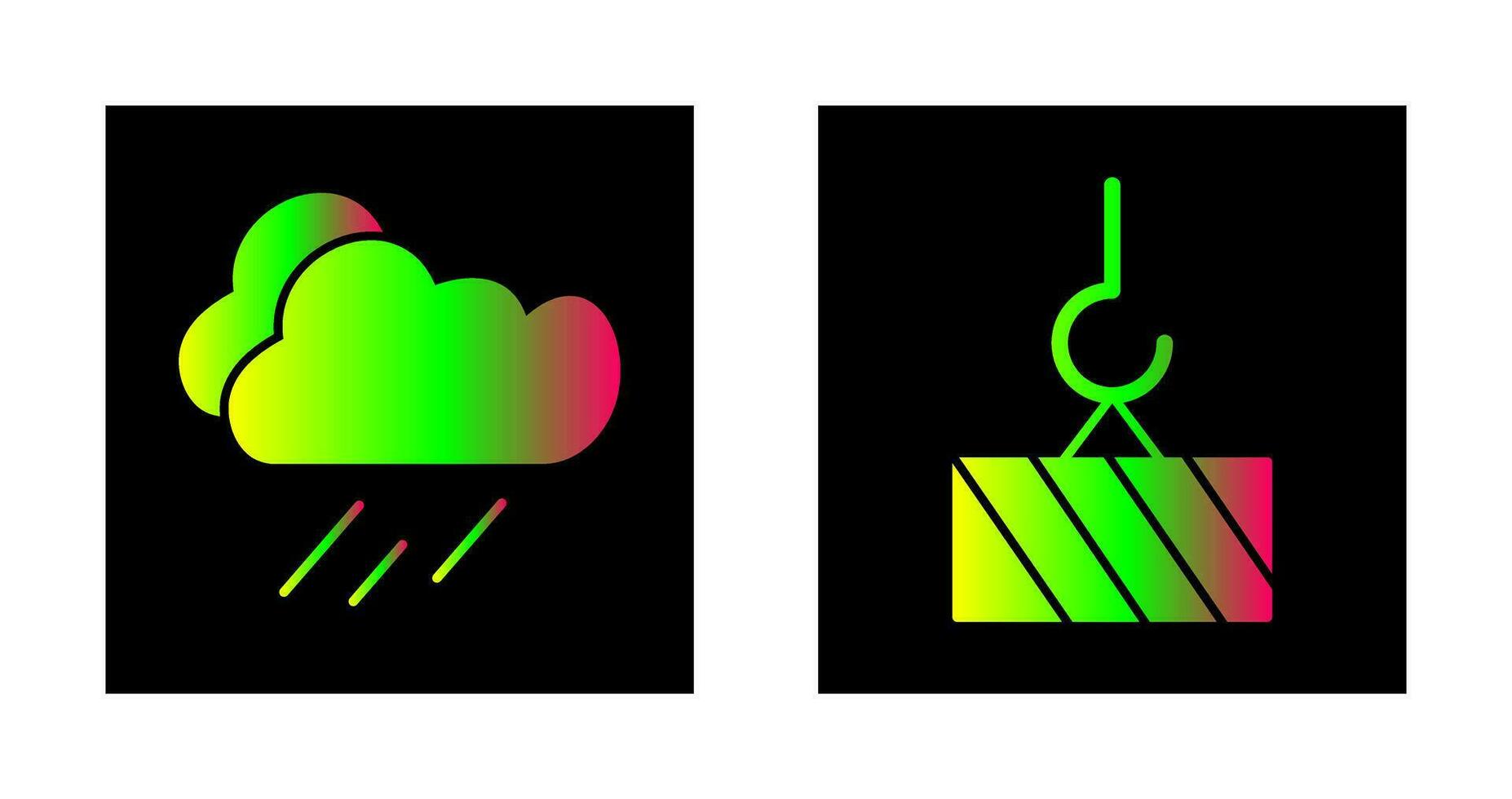 lluvia y pesado maquinaria icono vector