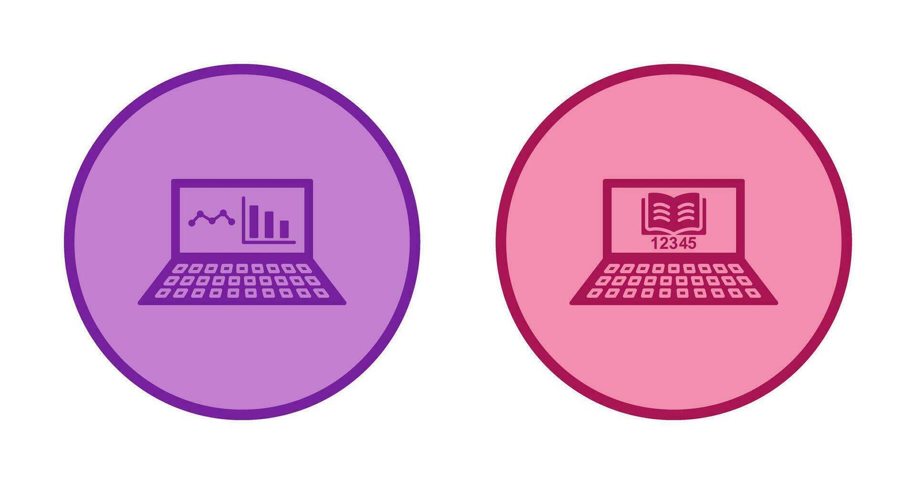 Online Stats and Online Study Icon vector