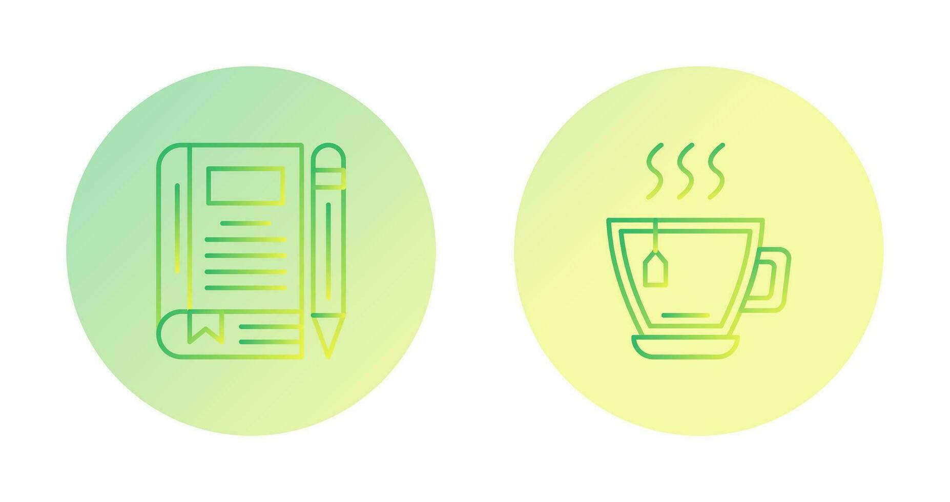 Tea and Diary Icon vector