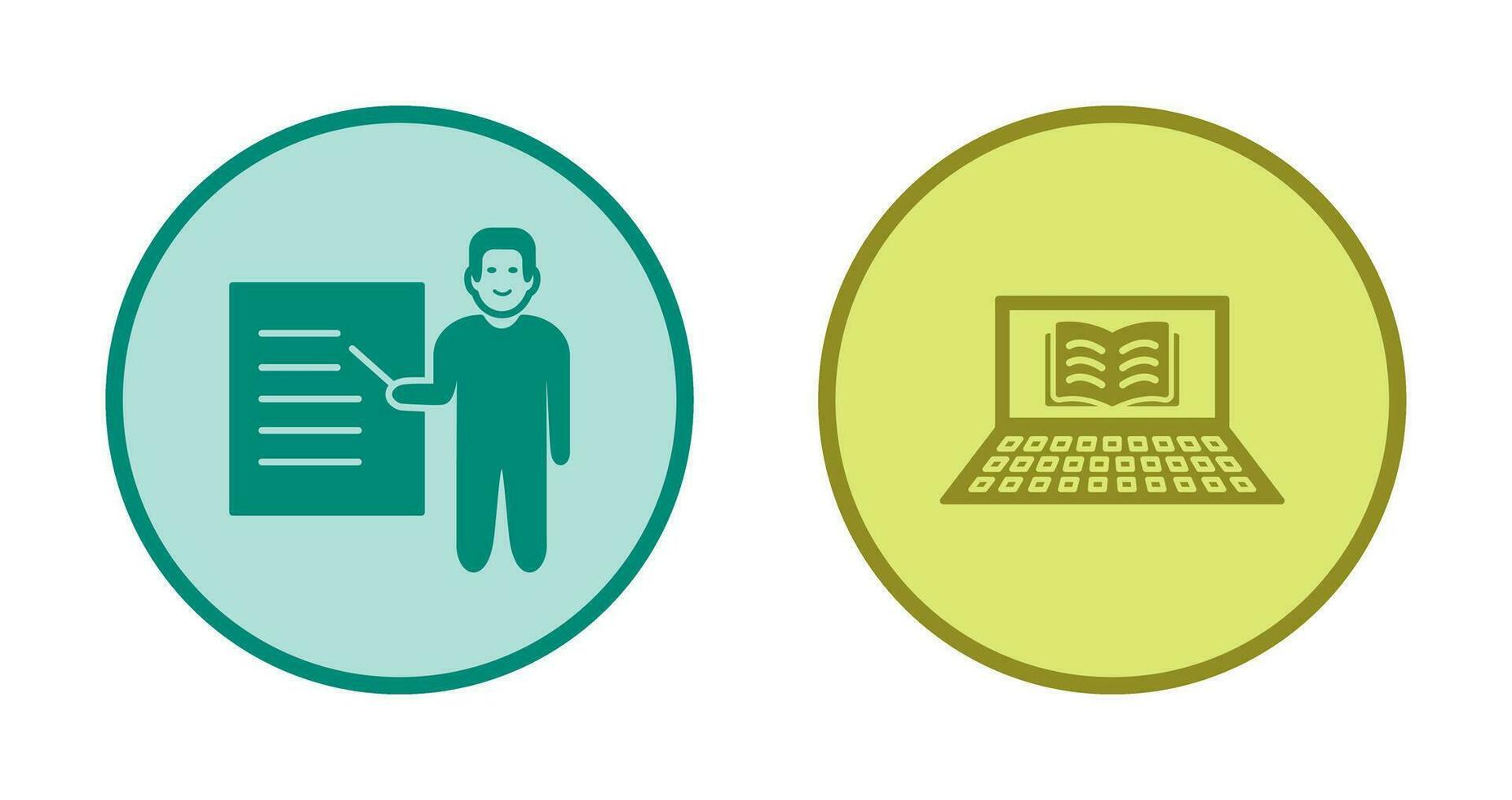 Online Books and Male Presenter Icon vector