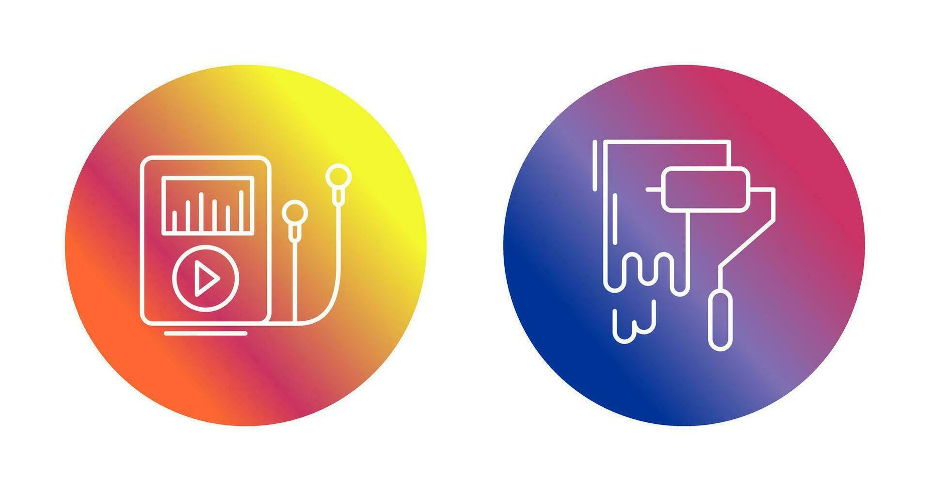 música jugador y pintura icono vector