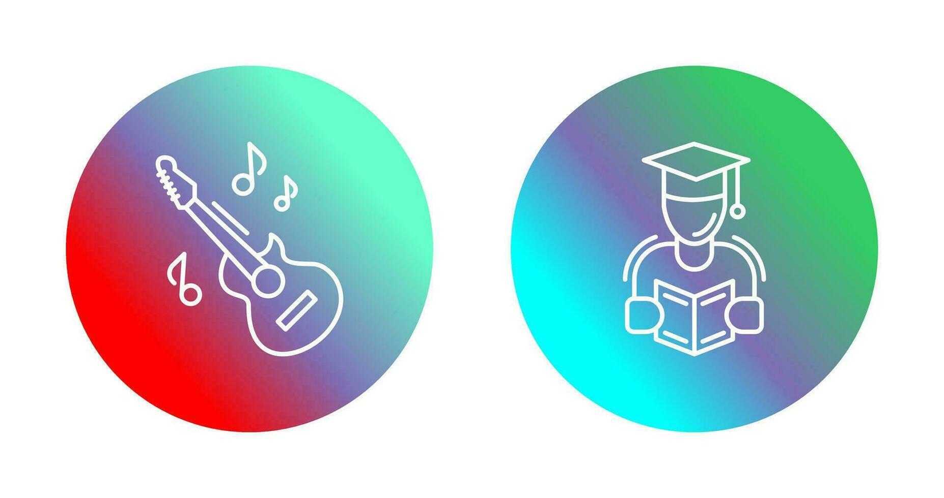 Learning and Guitar Icon vector