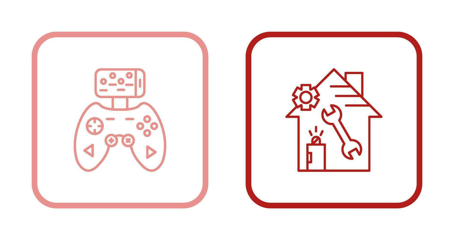 juego controlador y hogar reparar icono vector