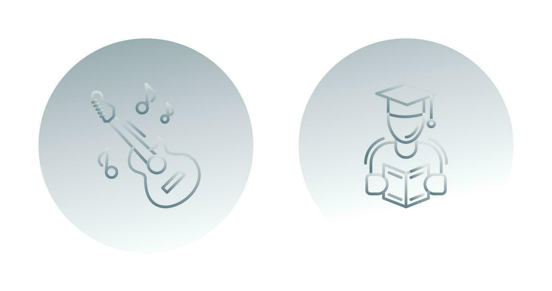 Learning and Guitar Icon vector