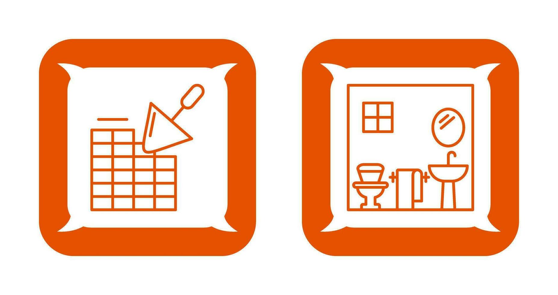 Brickwall and Bathroom Icon vector