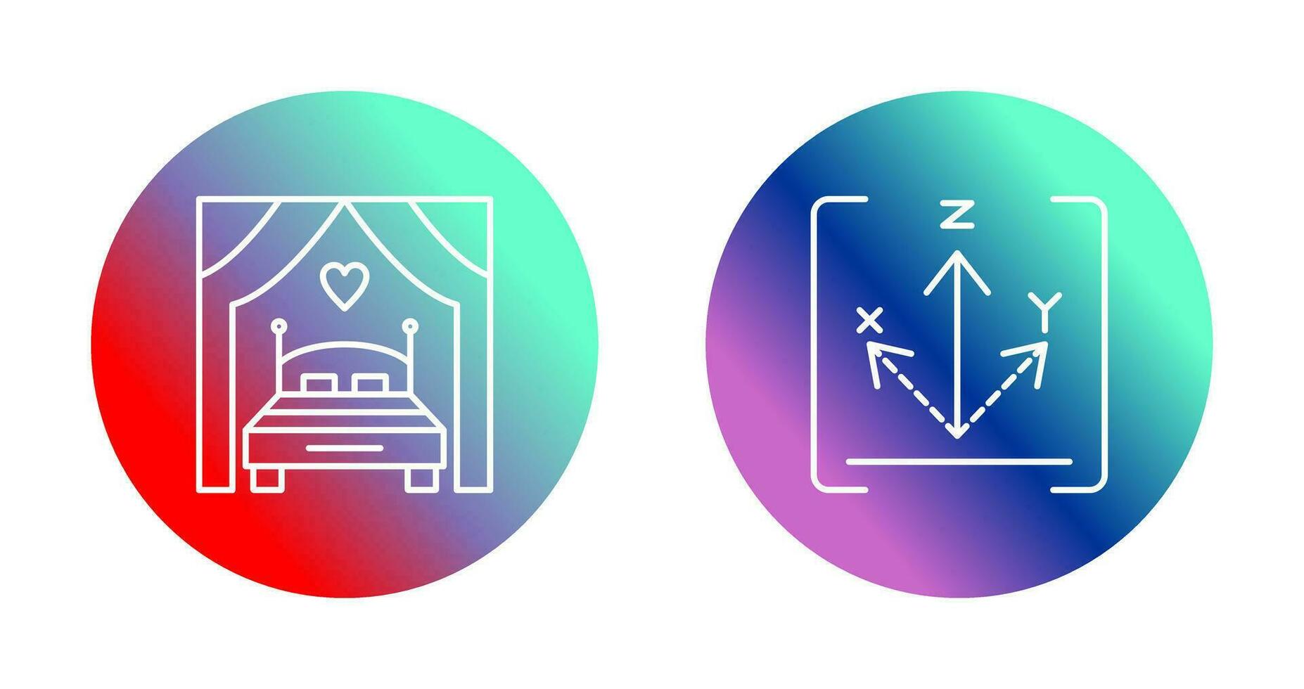 Bed and Axis Icon vector