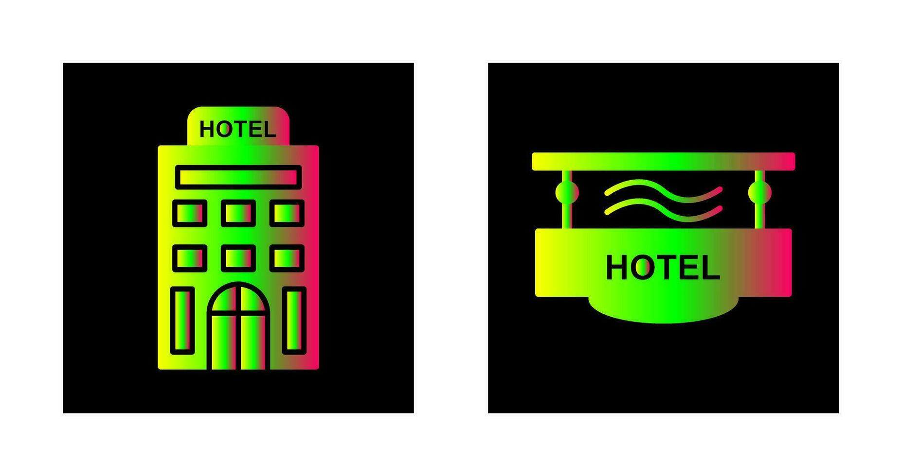 hotel y hotel firmar icono vector