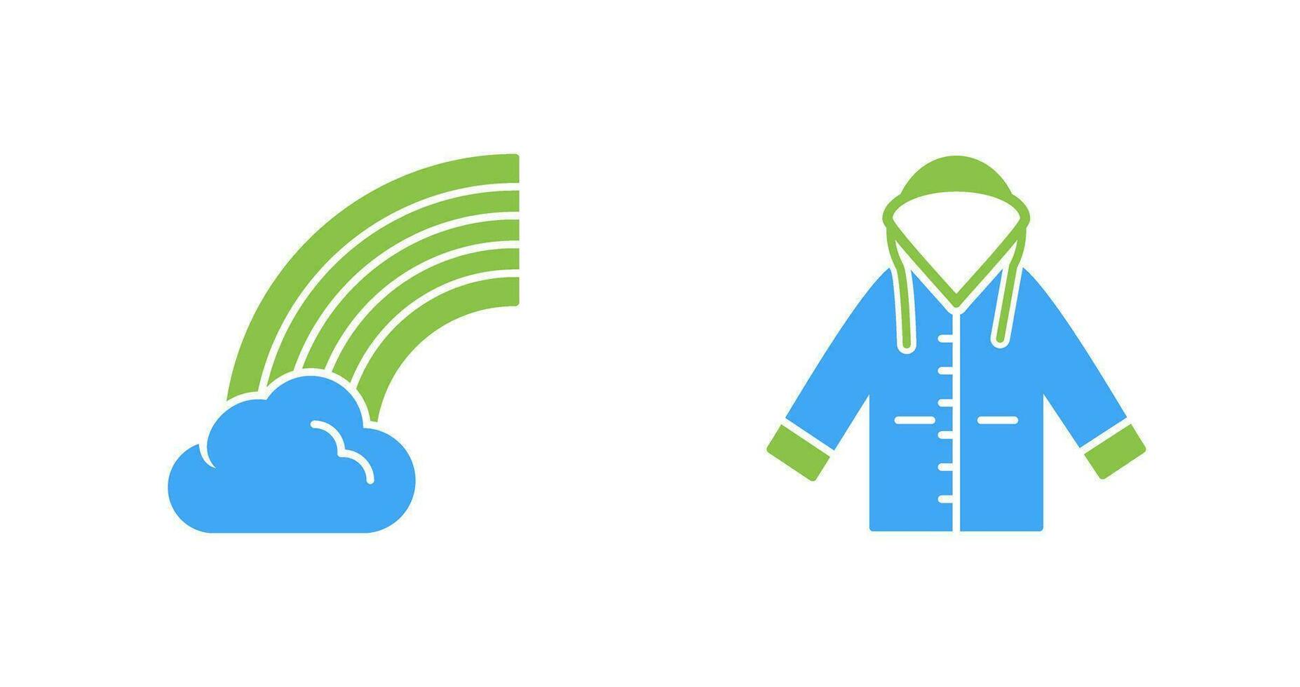 Rainbow and Raincoat Icon vector