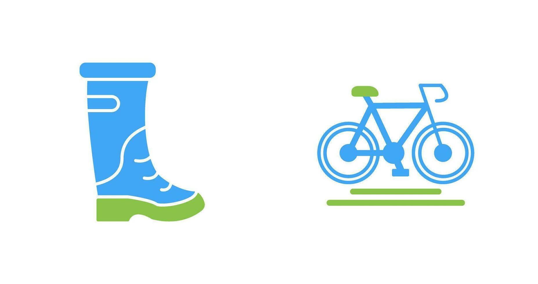 lluvia botas y ciclismo icono vector