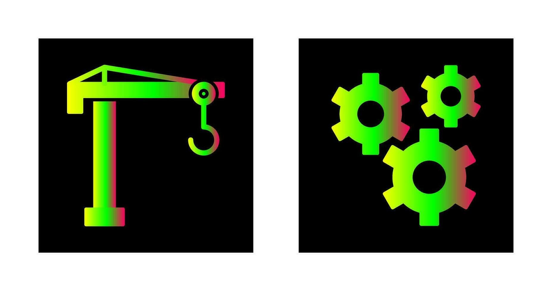 Crane and Gears Icon vector