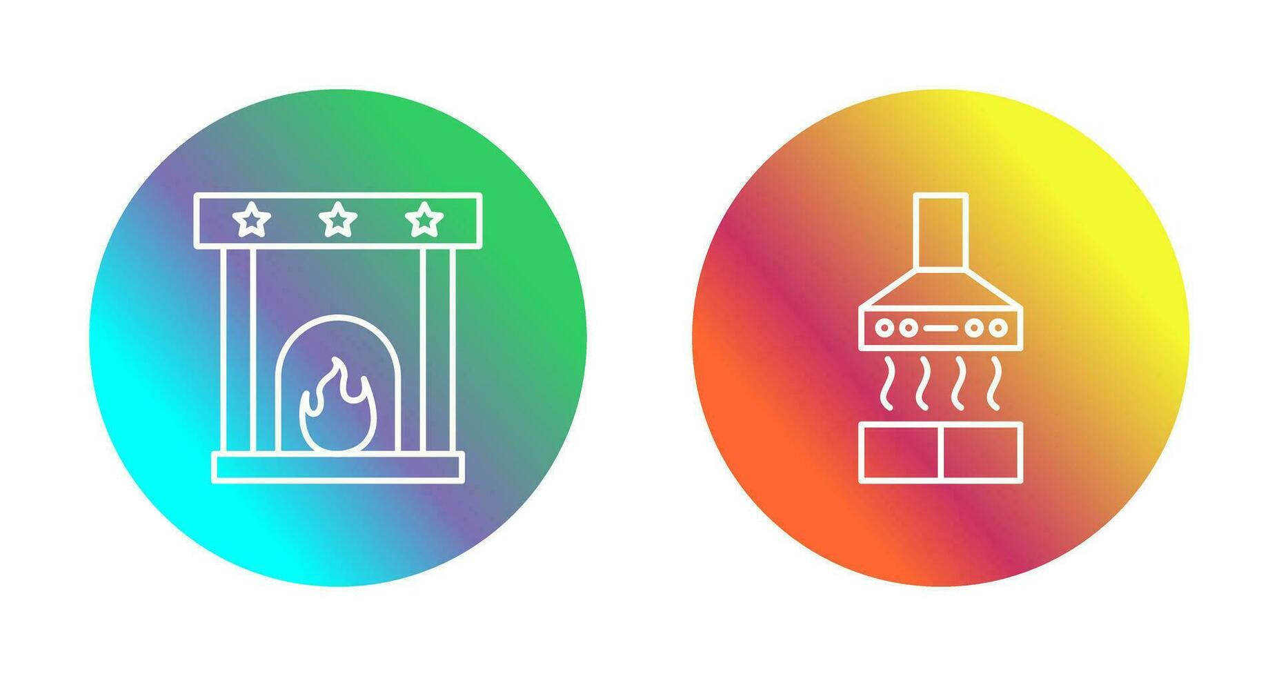 Fireplace and Extractor Hood Icon vector