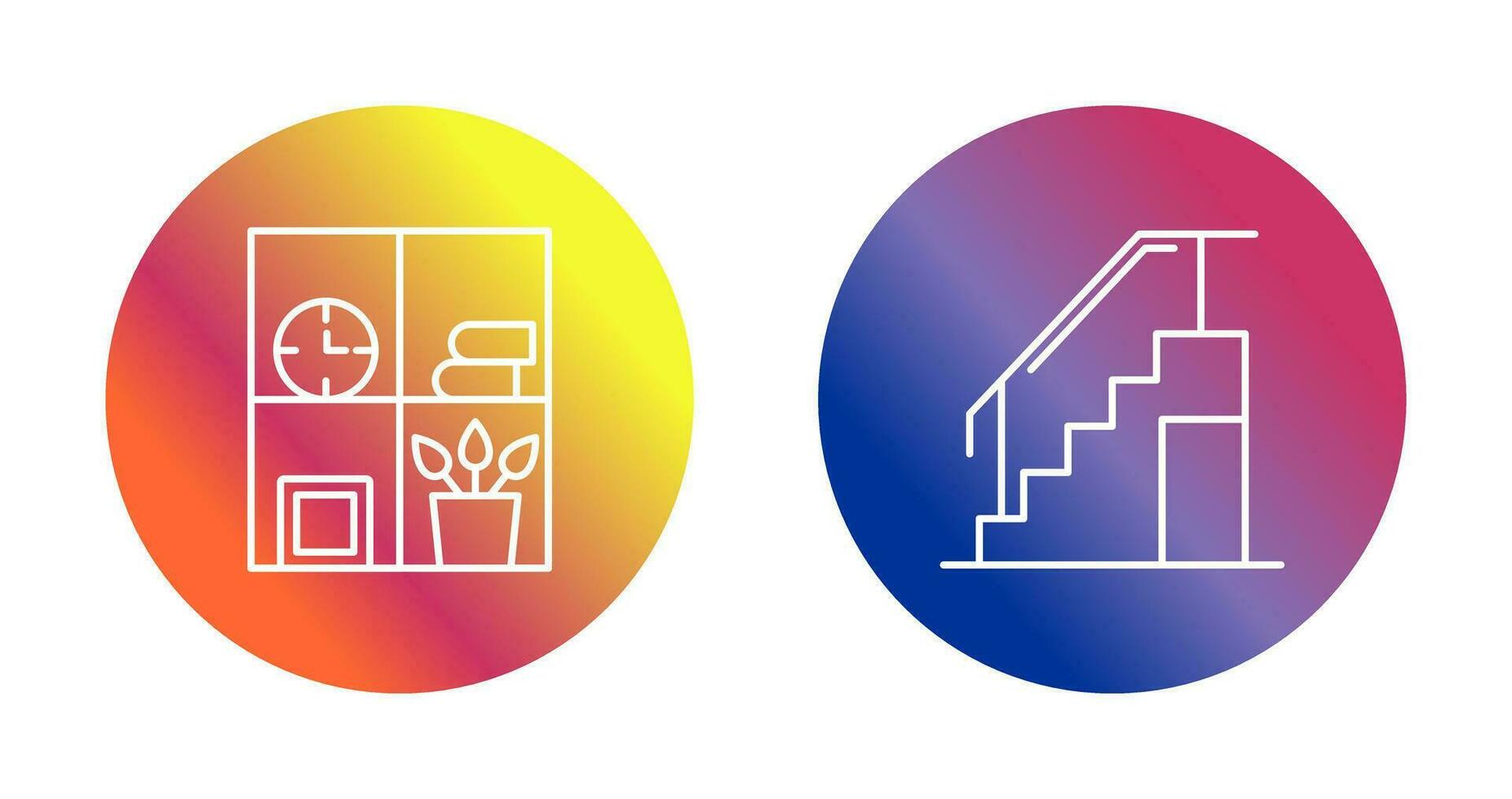Bookshelf and Stairs Icon vector