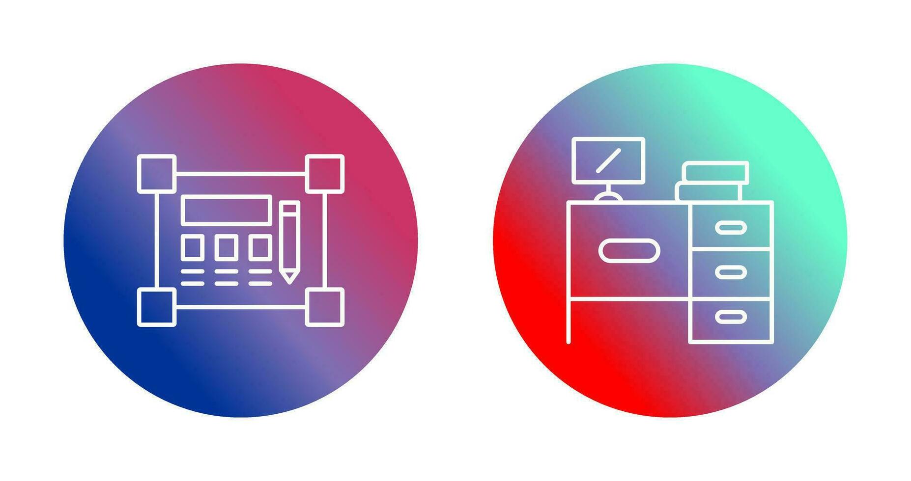 Blueprint and Desk Icon vector