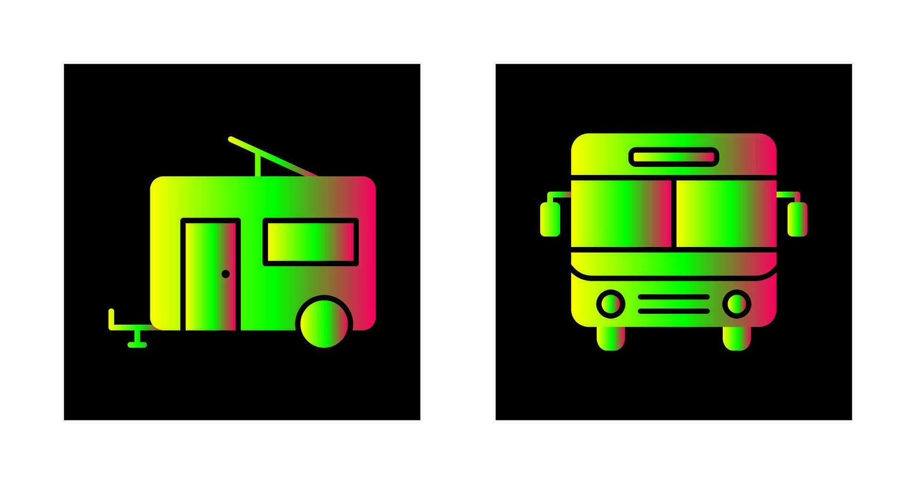 Bus and trailer Icon vector