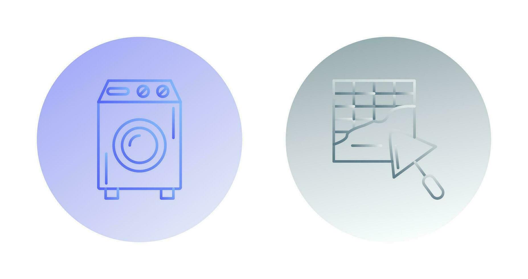 Washing Machine and Plastering Icon vector