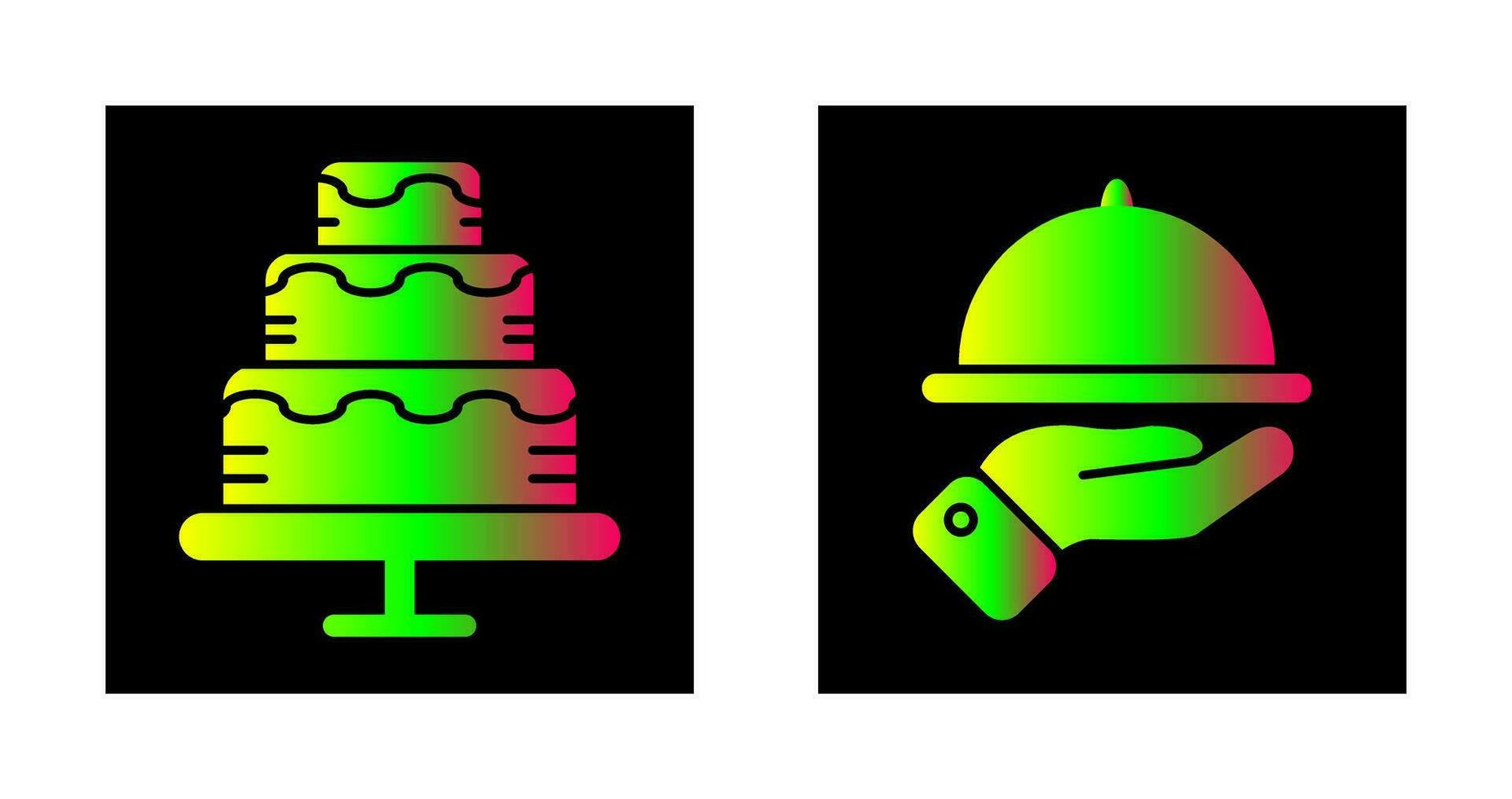 Waiter and Cake Icon vector
