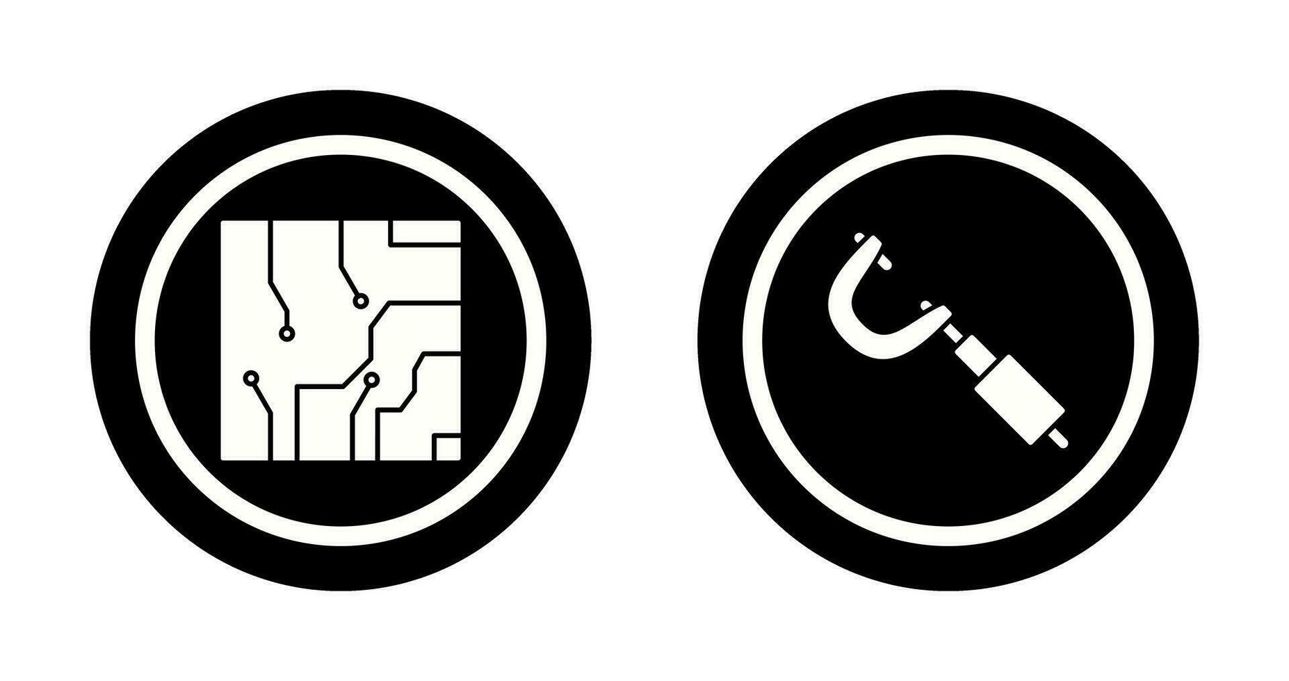 Electrical circuit and Micrometer Icon vector