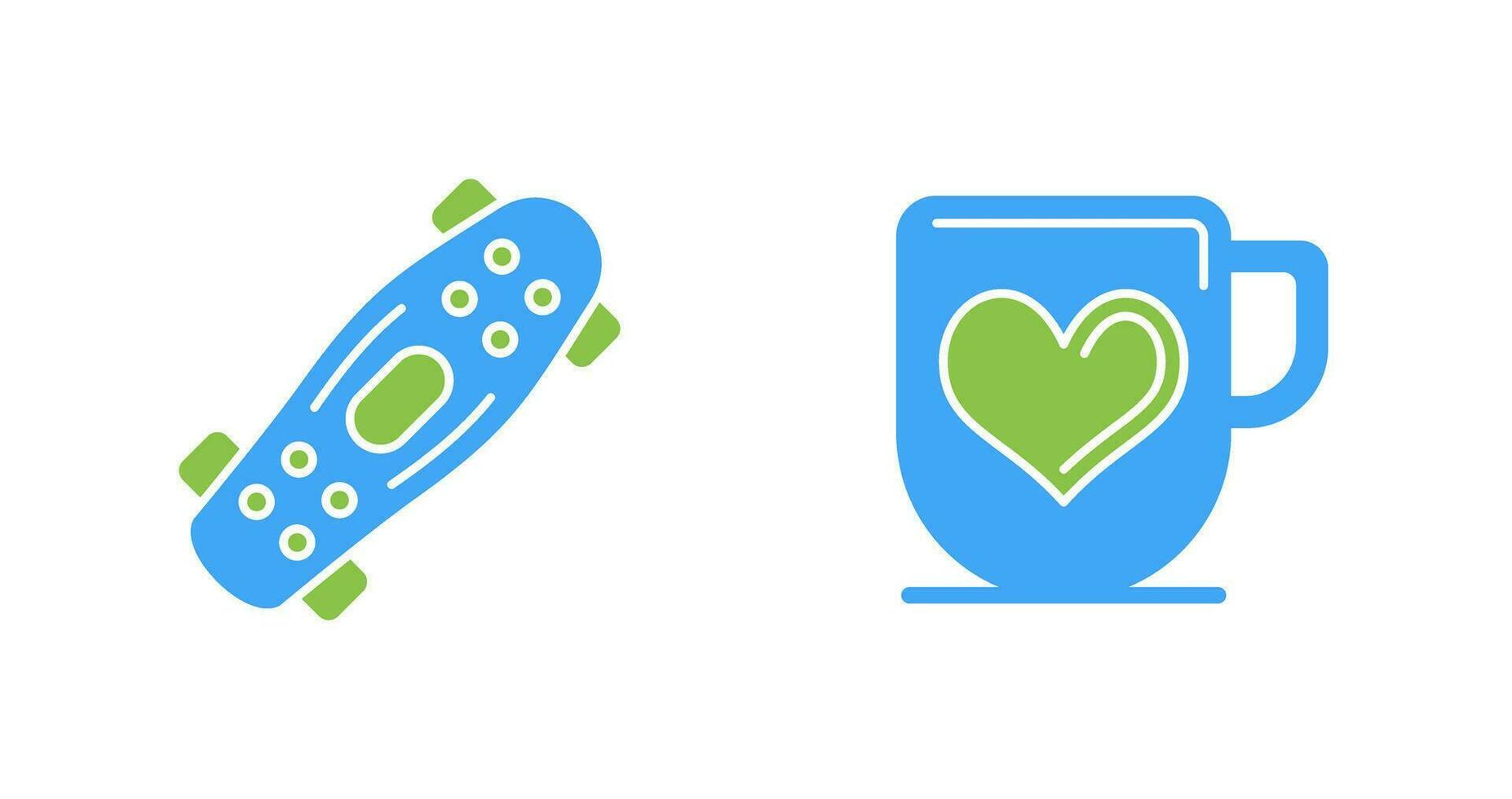 Skateboard and Mug Icon vector