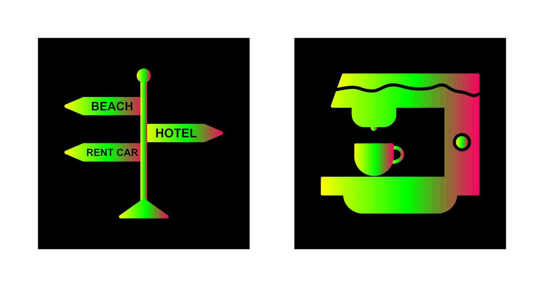 signboard and coffe machine Icon vector
