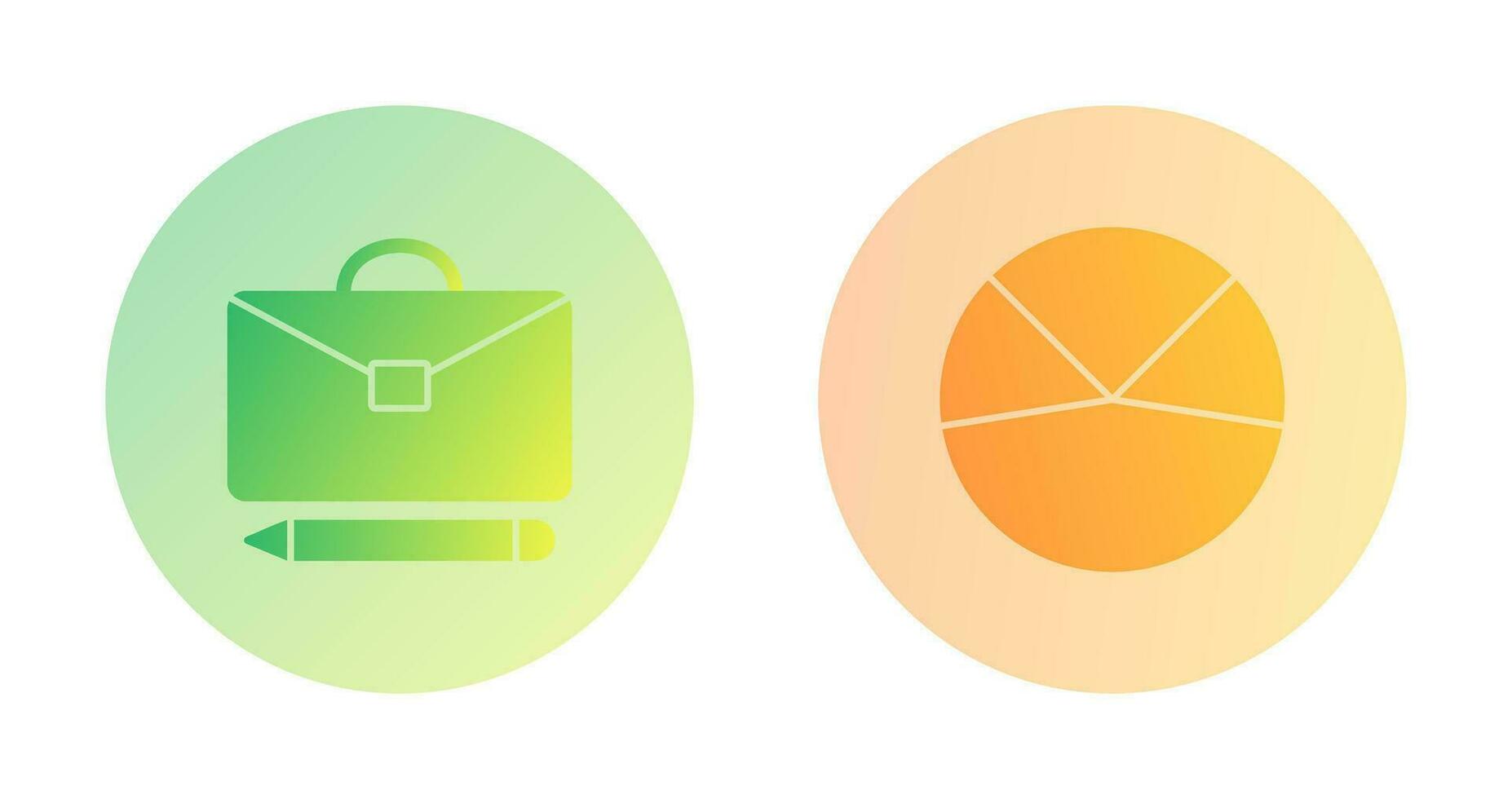 briefcase and pie chart analysis Icon vector