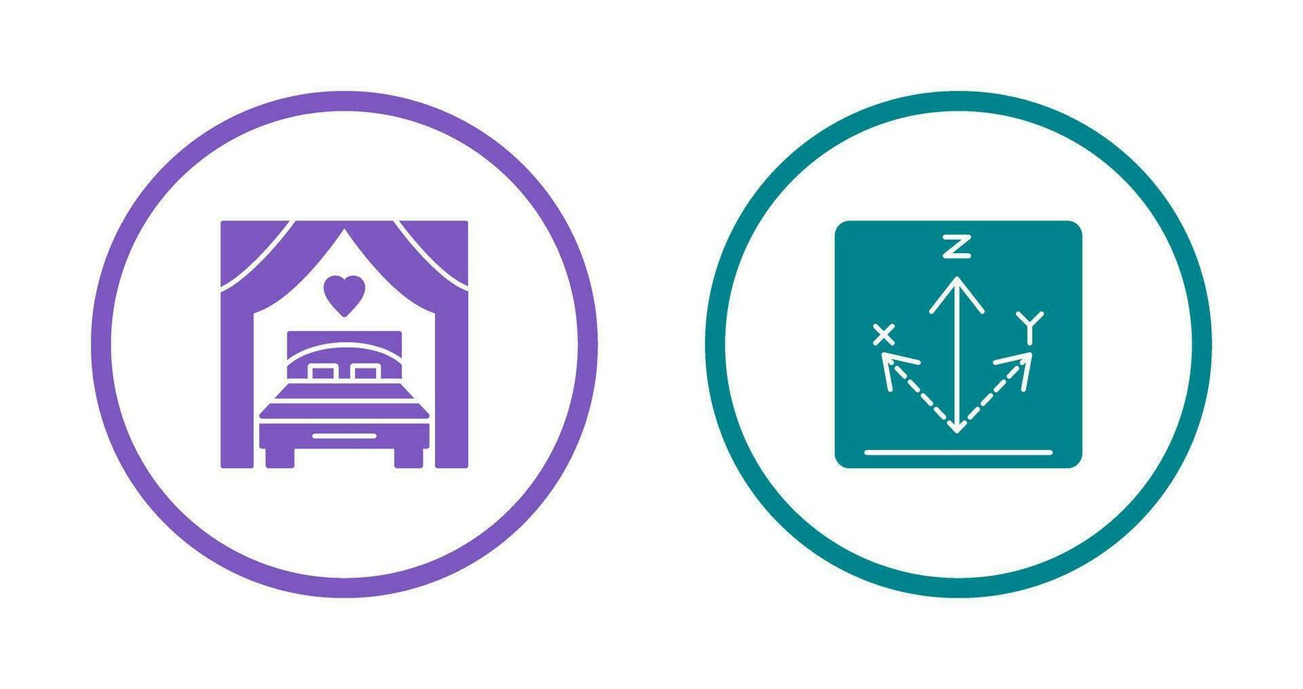 Bed and Axis Icon vector