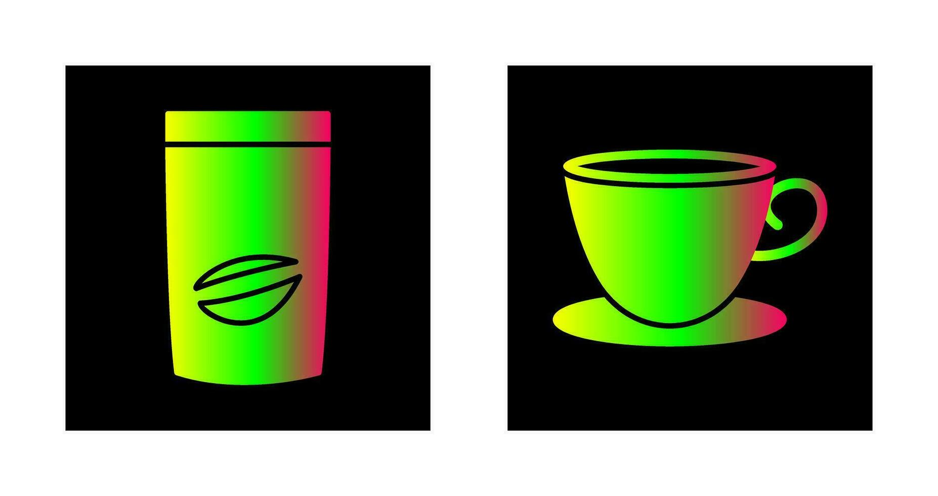 coffee bag and tea cup  Icon vector