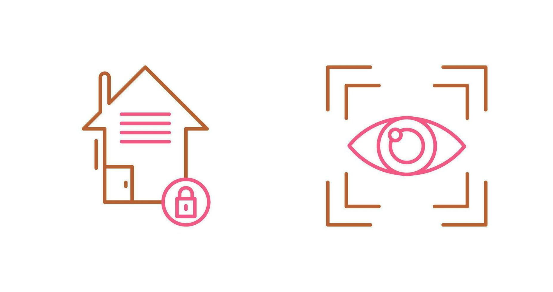 Real Estate and Eye Scan Icon vector
