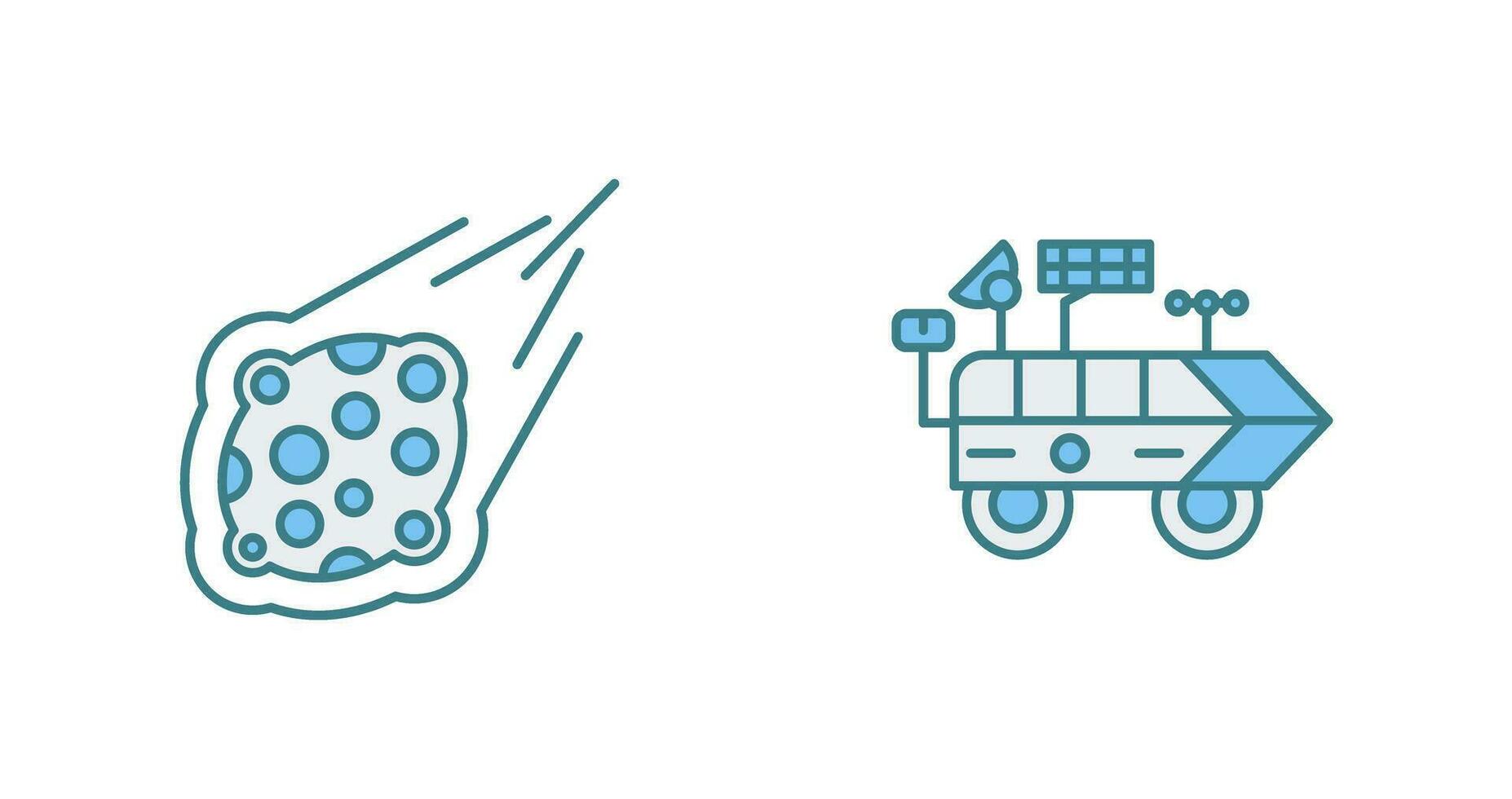 meteroite and moon rover Icon vector