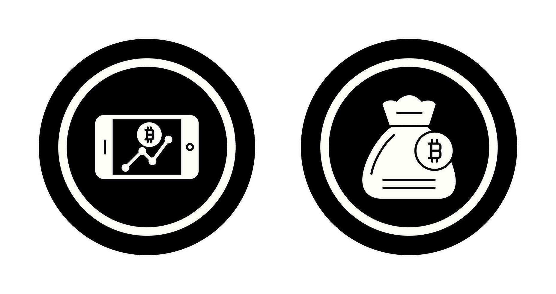 Line Chart and Money Bag Icon vector