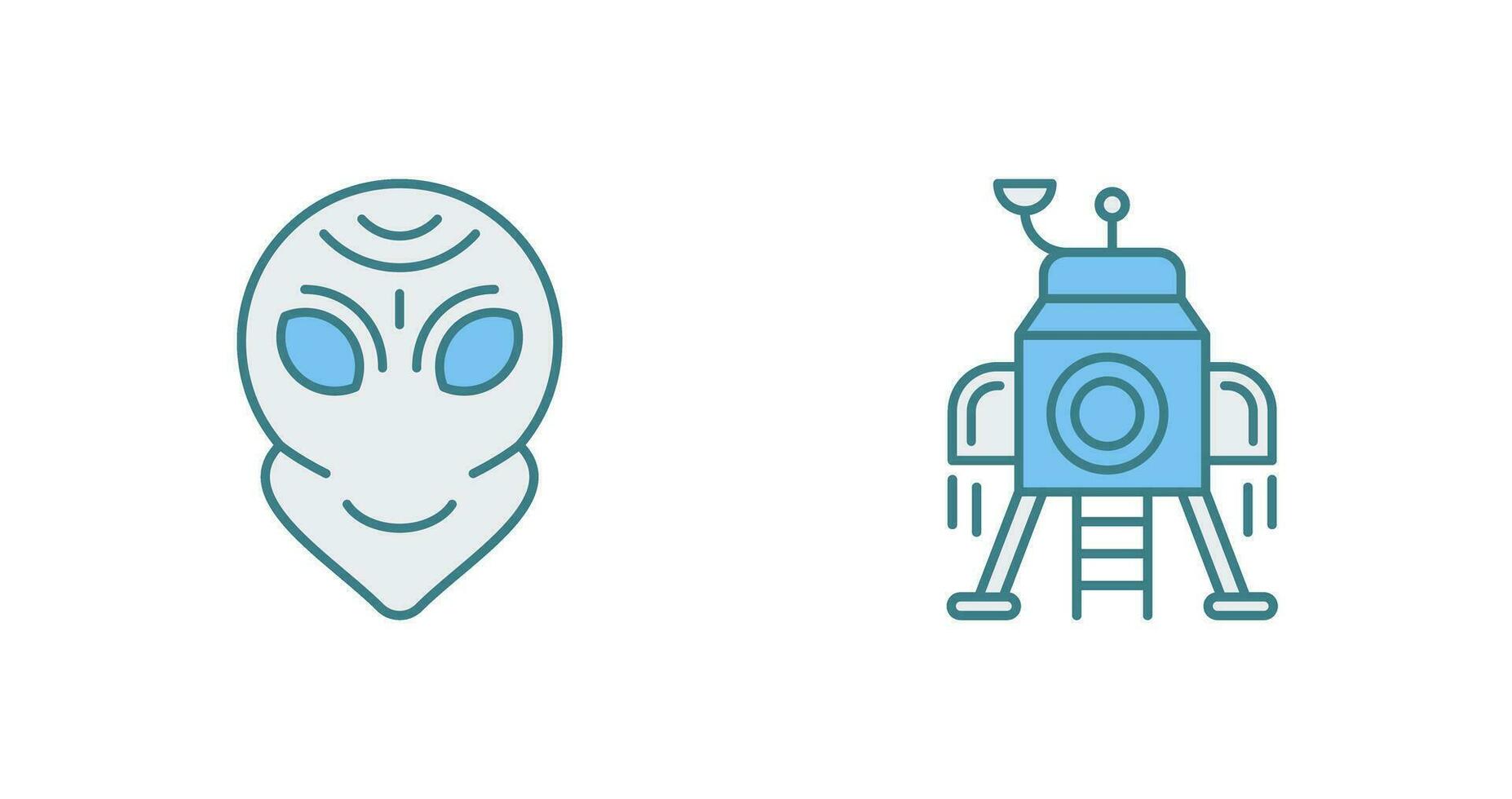 alien and lander Icon vector