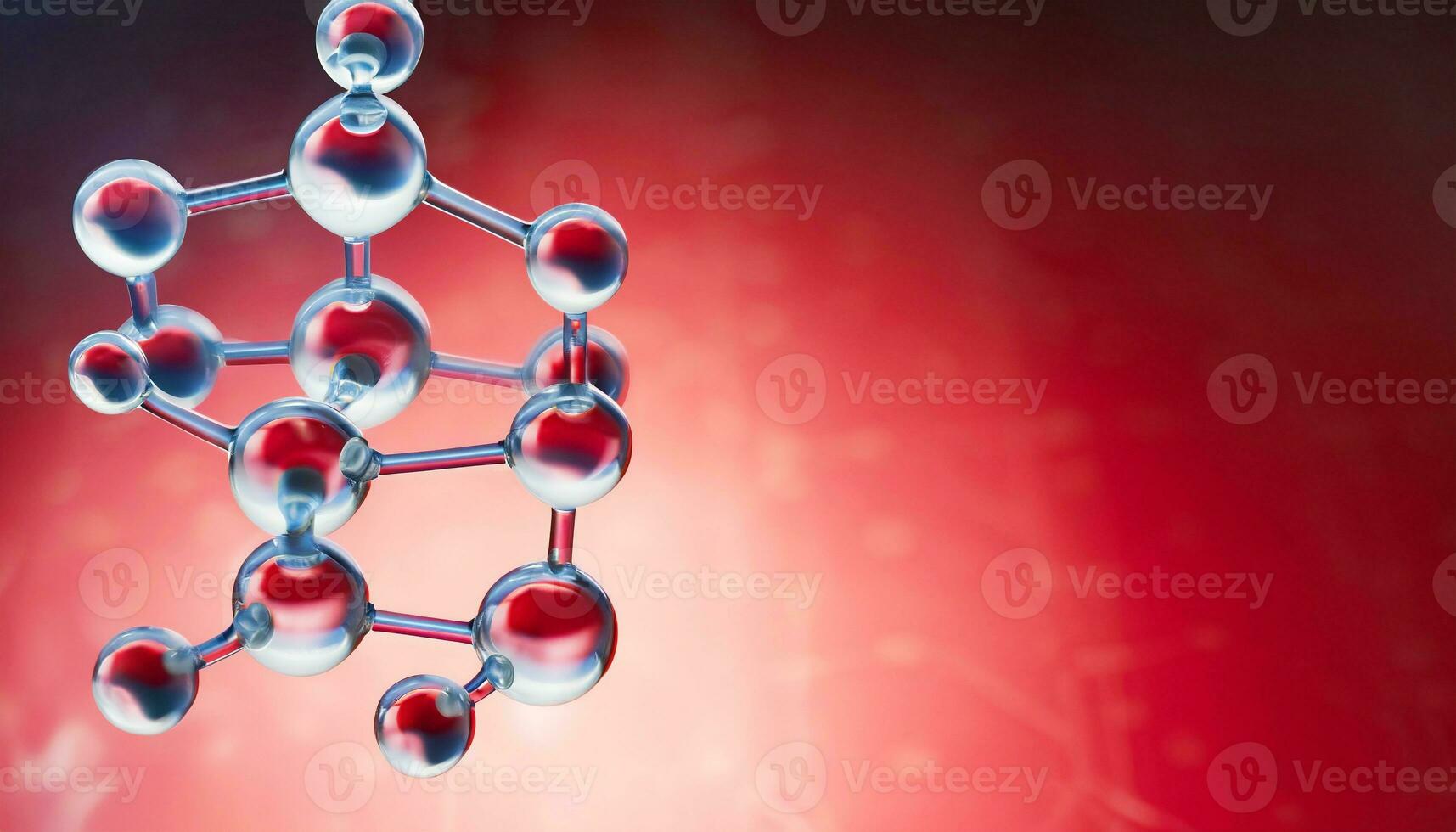 Science background with molecula and atom model. Abstract molecular structure. AI generative. photo