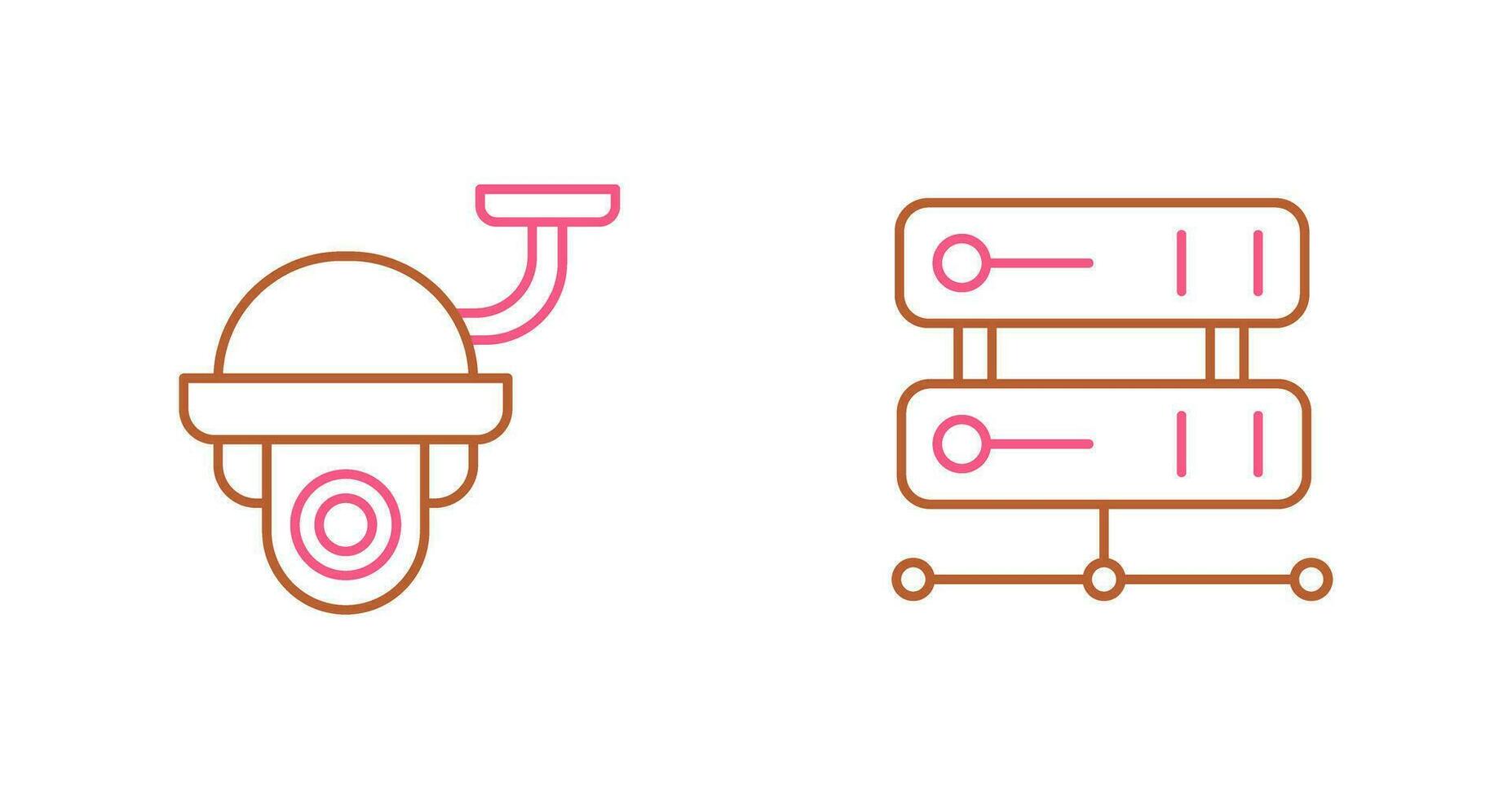 Security Camera and Server Icon vector
