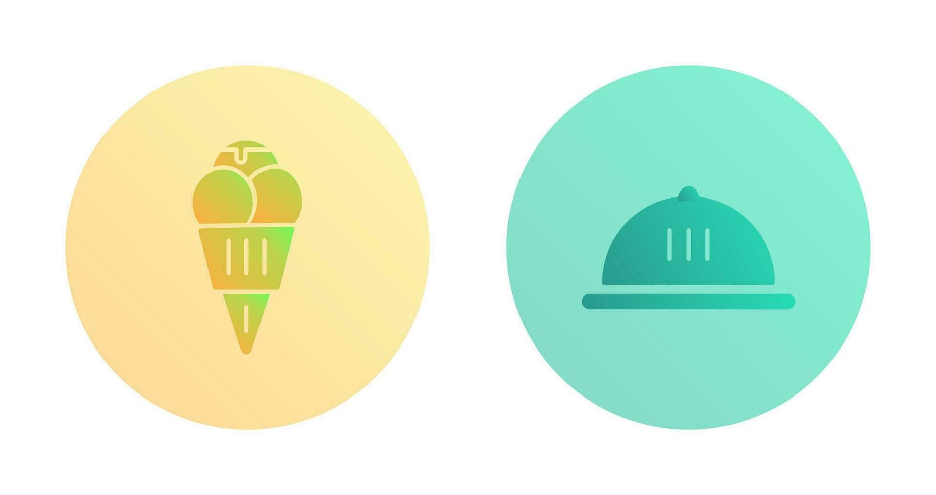 Ice cream and Dish Icon vector